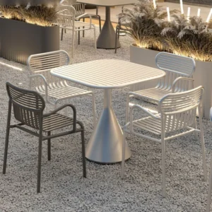 Outdoor Dining Set for Courtyards & Cafés, Stylish Table and Chairs for Balcony & Patio Relaxation Outdoor Furniture Set Patio