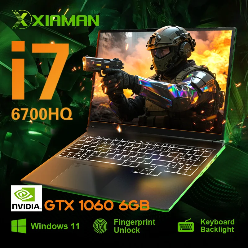 2025 Xiaman 16" Gaming Laptop intel Core i7-6700HQ GTX 1060 IPS 1920*1200 Notebook Gamer 16GB DDR4 1TB SSD Windows 11 Laptop PC