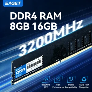 Eaget DDR4 RAM 2666MHz 3200MHz 8GB 16GB Desktop 1.2V Low Voltage Computer Memory Ram For PC