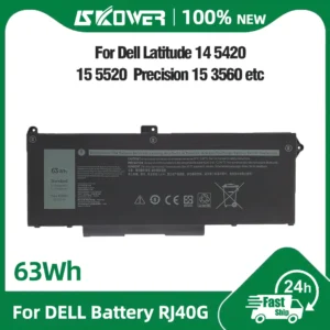SKOWER 63Wh RJ40G Battery for Dell Latitude 15 5520 14 5420 Precision 15 3560 P137G P104F WY9DX