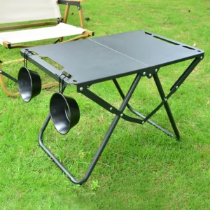 Portable Picnic Table Beach Tables camping Table for Sand Foldable Edge With Hollowing Hangable items More Convenient