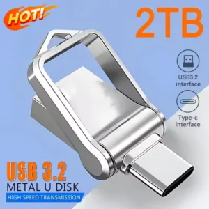 New USB 3.2 2TB Flash Drive High Speed Pen Drive 1TB 512GB 256GB 128GB Type-C Interface Dual-Use Flash Memory Stick 2026