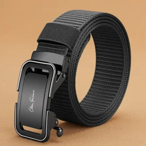 Fashion Men's Belt, Men’s Designer Belts Alloy Automatic Buckle, Canvas Belt, Sports Belt, Large Size 110-160cm Automatic Belt