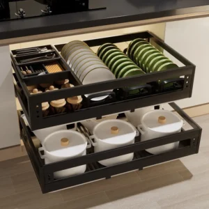 Kitchen Cabinet Stainless Steel Double Layer Basket