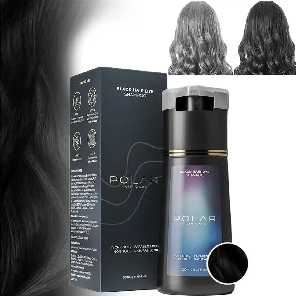 Hair Dye Coloring Shampoo 3 in 1 Instant Hair Dye Shampoo Nourish Long Lasting Color Dye For Women &Men Gray Hair Coverage 200ML