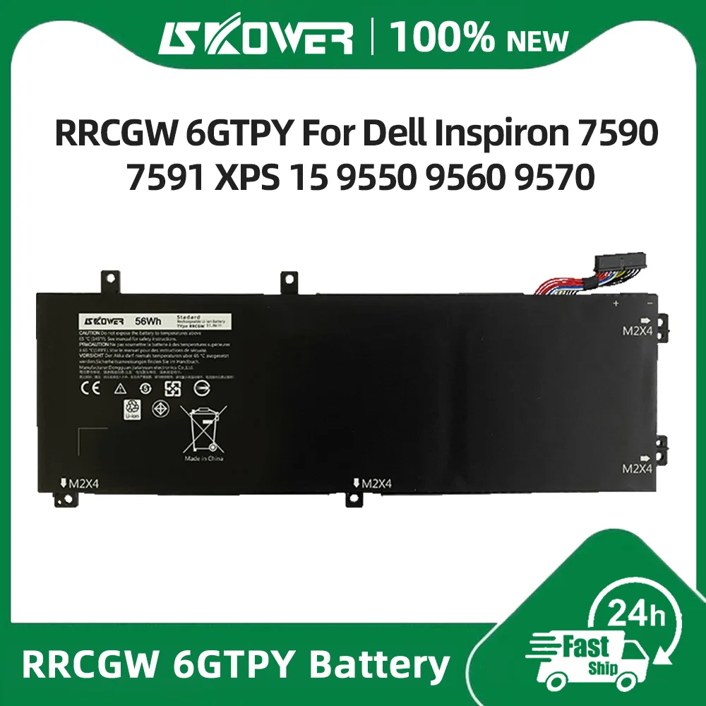 SKOWER 6GTPY RRCGW Battery For Dell Inspiron 7590 7591 XPS 15 9550 9560 9570 P56F Precision 5510 5530 5520