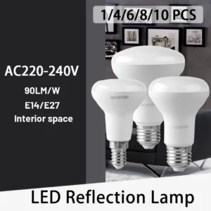 1-10Pack R50 R63 R80 E14 E27 R Bulb bathroom light 6W 10W 12W Hight Lumen 3000K 4000K 6000K Natural light for bathroom home