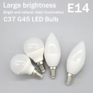 5Pack LED Light Bulb E14 5W G45 C37 AC 220V 110V 120V Mini Lamp No Flicker 3000K 4000K 6000K Cold Lighting Bombilla Inteligente