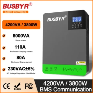 4.2KW 6.2KW Hybrid Solar Inverters 24V 48V 230V Pure Sine Wave Off Grid MPPT 100A/120A Solar Charge Controller For Solar Panels