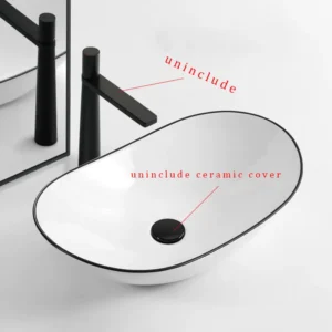 Elegant Ceramic Vessel Sink, Ingot-Shaped Ceramic Washbasin - Ideal for Modern Bathroom Fixtures, Suitable for Dressing Rooms, Vanities, and Bathrooms