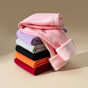 Autumn Winter New Kids Leggings, Unisex Boys Girls Warm Cartoon Pants, Elastic Footed Thermal Bottoms