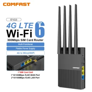 comfast WiFi6 4G LTE Cat.4 SlM Card wireless Router 300Mbps 2.4G 4 Antennas PlugPlay Outdoor Portable Internet wireless Router