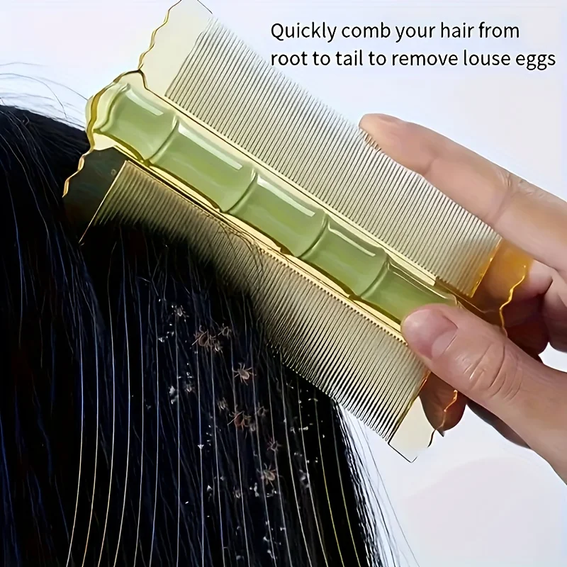 Plastic Lice Comb Double-sided Super Dense Teeth Remove Dandruff Scalp Cleansing Scalp Massage Comb Flea Removal Hair Tools