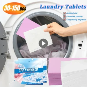 30-150Pcs Laundry Tablets Strong Decontamination Laundry Detergent Sheet Clothes Cleaning Laundry Soap Laundry Bubble Paper