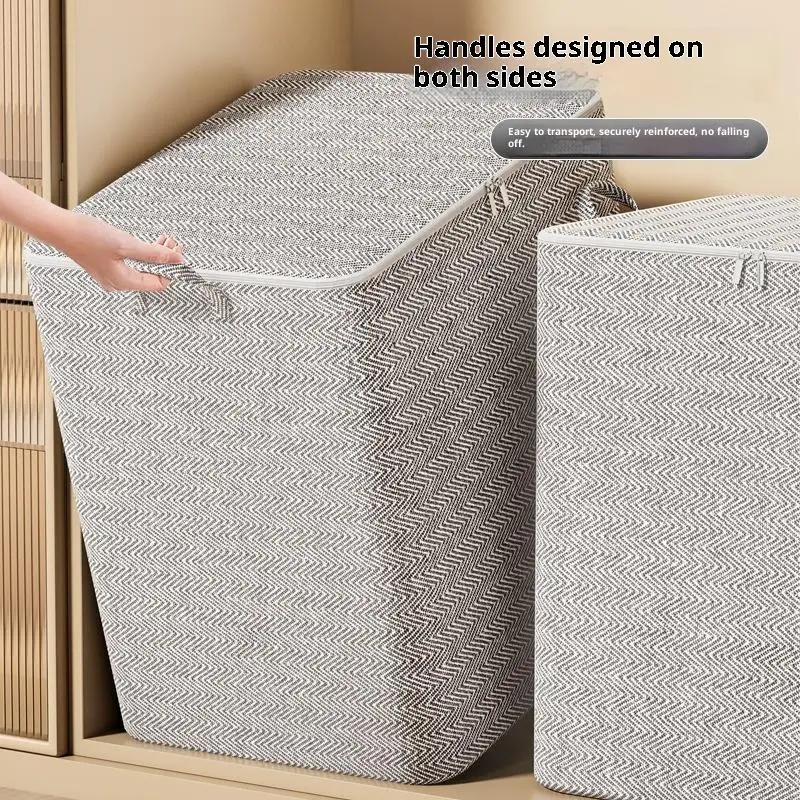 220L Large Capacity Foldable Clothes Storage Box with Cover Big Size Baby Laundry Organizer Basket Home Wardrobe Nursery Storage