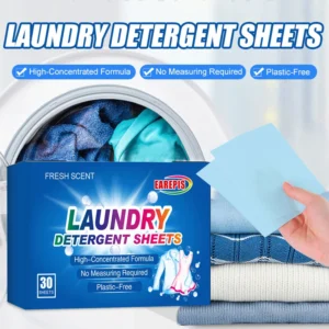 30pc Powerful Laundry Detergent Sheets,Portable & High-Quality for Clothing Stain Removal & Cleaning Essentials Washing Machines