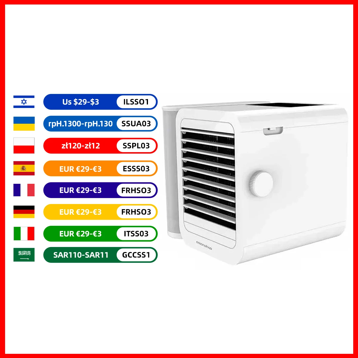 Mini Air Conditioner Water Cooling Fan Touch Screen Timing Artic Cooler Humidifier Bladeless Air Conditioning Fan