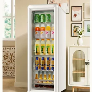 transparent ice bar small home office beverage tea refrigerator single door fresh-keeping glass refrigerator