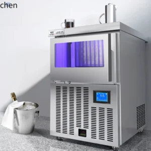 HXL Crescent-Shaped Ice Maker Fully Automatic Blue Light Bar Counter Ice Cube Maker