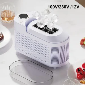 Portable Small Ice Maker 100V/230V 8 Pieces Capacity Dormitory Office Camping 12V Car Cube Ice Auto Ice Making Box Ice Machine