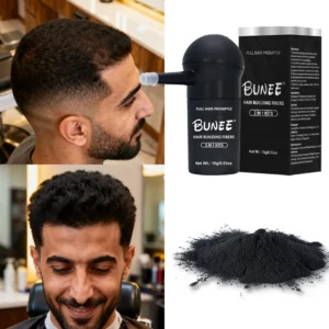 BUNEE All-in-One Hair Fiber 15g Spray Nozzle for Precise Coverage, No Mess, Instant Thickening & Natural Look Unisex