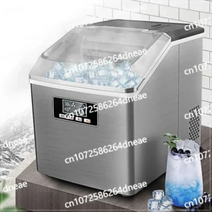 25kg/24h Automatic Electric Quick Ice Maker Commercial Household Milk Tea Shop Bar Desktop Portable Ice Cube Making Machine 220V