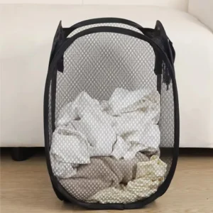 1pc-Folding Dirty Laundry Sorting Basket Washing FrameBathroomCloth MeshStorage BagFrame Bucket LaundryOrganizers Storage Pouch