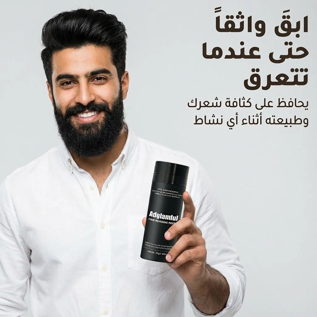 Adglamful Hair Fiber Powder 30g- Instant Thickening, Dense Hair, Wind/Sweat-Proof, 24H Hold, for Thin Hair