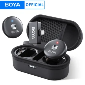 BOYA Omic Wireless Lavalier Lapel Mini Microphone Condenser Mic for iPhone iPad Android Smartphone Video Live Broadcast Vlog