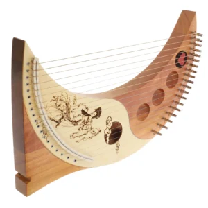 1Set Lyre Harp Handheld 19 String Wood Body Musical Instrument Small Portable Lightweight Beginner Harp Gift with Extra Strings