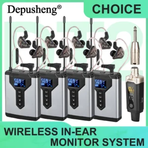 Stereo UHF in-ear monitoring wireless system DT1/2/4 transmitter and receiver of live music stage performance studio