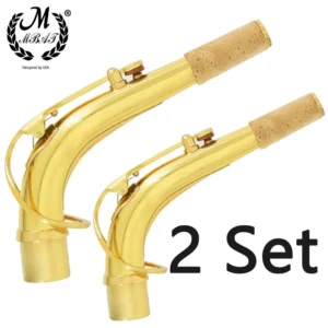 M MBAT Alto Saxophone Neck Golden Brass Bend Neck for Alto Sax Musical Instrument Parts Woodwind Instrument Accessories