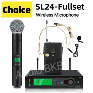 SL24-Fullset Professional Wireless Microphone Cardioid BETA Handheld Bodypack Microphone Stage Performance Church Singing