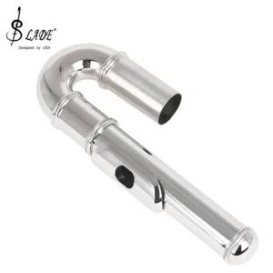 SLADE Professional Flute Curved Head Nickel Plated White Copper Metal Mouthpiece Woodwind Instrument Parts & Accessories